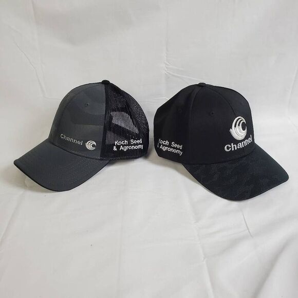 2-Pack Channel Seed Koch Agronomy Hats Black & Camo Mesh Snapback K-Products Cap - Picture 1 of 9